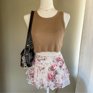Vintage Lace Floral Mini Skirt